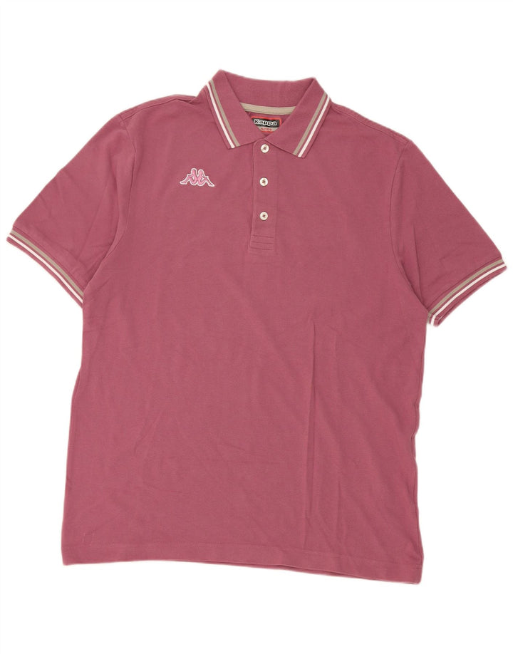 Męska koszulka polo Kappa, duża, różowa, bawełniana