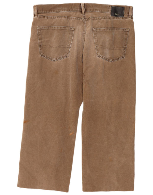 Męskie krótkie jeansy HUGO BOSS W38 L25 Brązowa bawełna