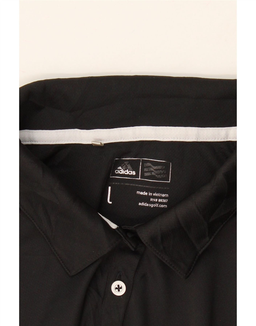 ADIDAS Mens Polo Shirt Large Black Polyester Vintage Adidas and Second-Hand Adidas from Messina Hembry 