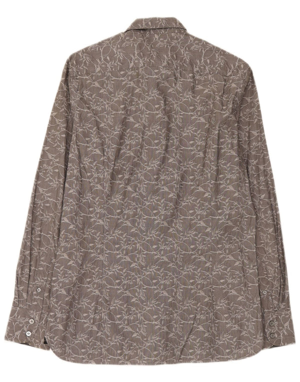 Koszula męska Ted Baker, rozmiar 3, średnioszara w kwiaty