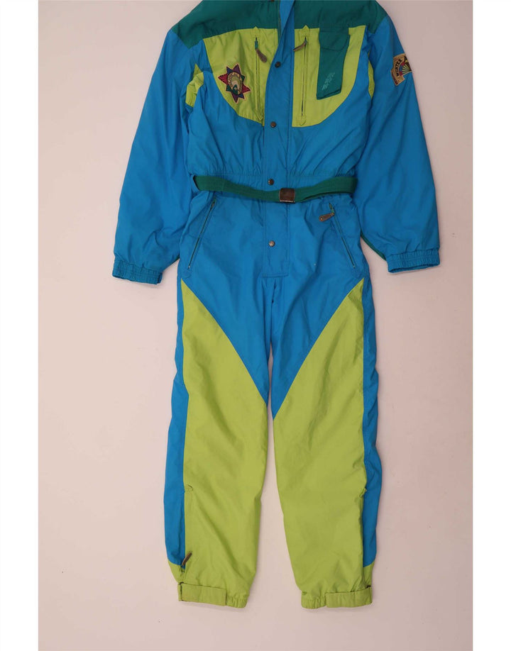 Męski kombinezon narciarski Vintage IT 48 Średni niebieski nylon z blokami kolorów