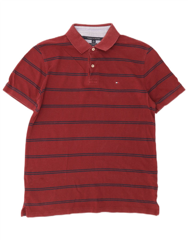 Męska koszulka polo Tommy Hilfiger o dopasowanym kroju, w duże czerwone paski