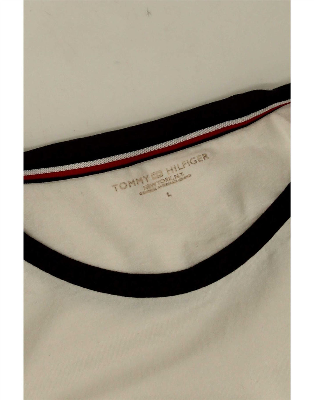Męska koszulka z grafiką Tommy Hilfiger, duża, biała, z blokami kolorów