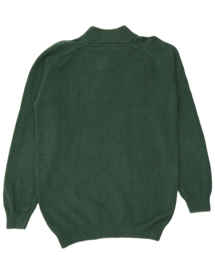 Męski sweter zapinany na guziki Massimo Dutti, średniozielony, bawełniany