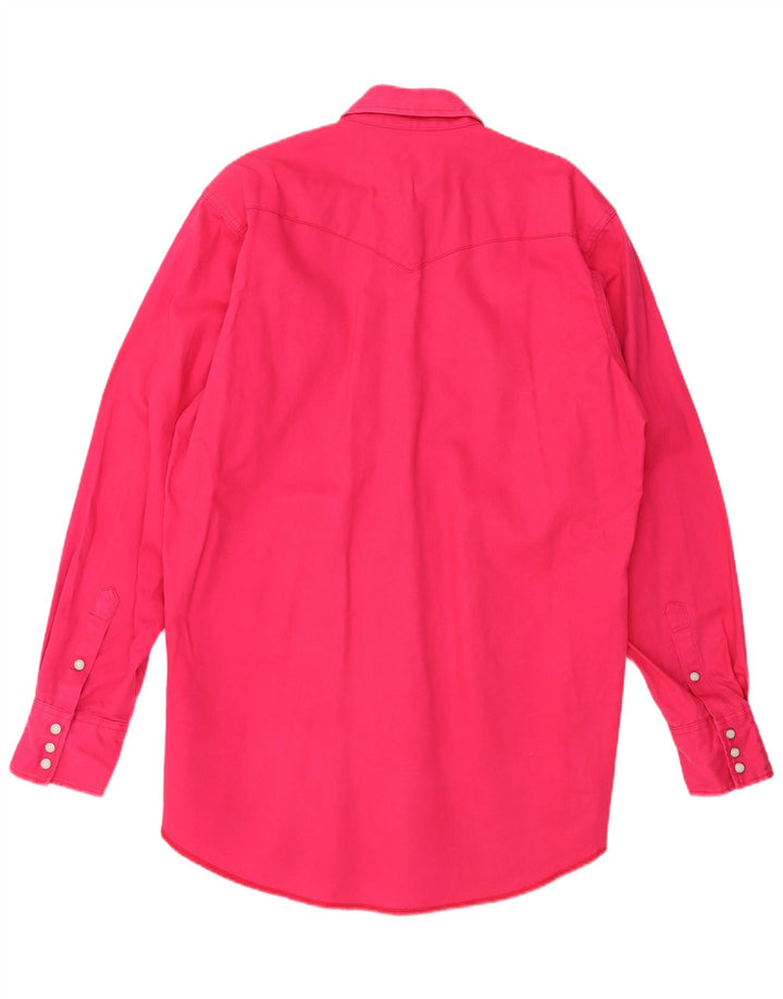 WRANGLER Męska wysoka koszula, duża, różowa, bawełniana