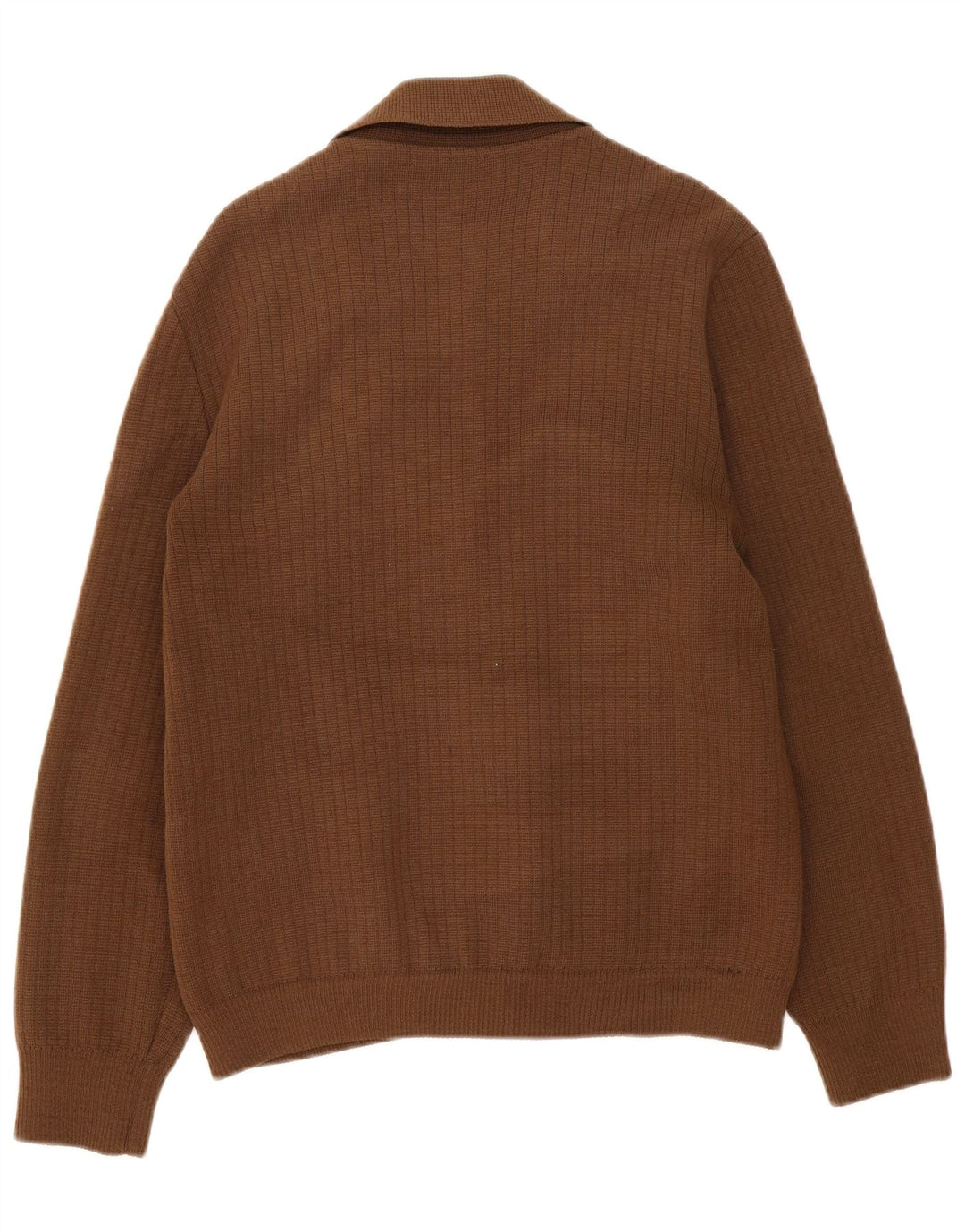 Vintage męski sweter kardigan w kolorze średniego brązu
