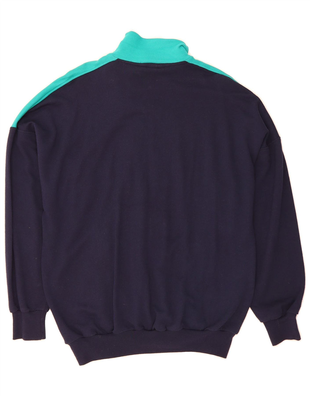 VINTAGE Mens Tracksuit Top Jacket IT 50 Medium Navy Blue Colourblock Vintage Vintage and Second-Hand Vintage from Messina Hembry 