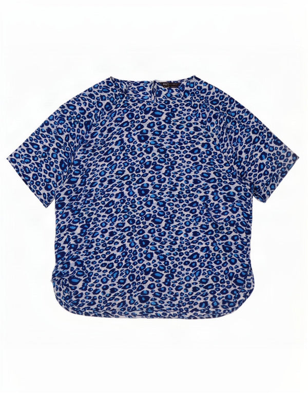 Marks & Spencer Womens Blouse Top UK 16 Large Blue Animal Print Polyester