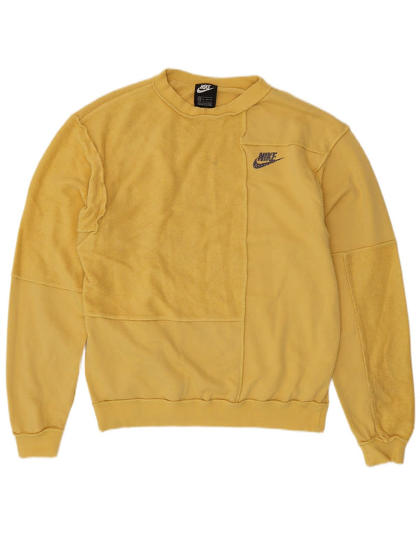 Męska bluza NIKE o luźnym kroju, sweter XS, żółta, bawełniana