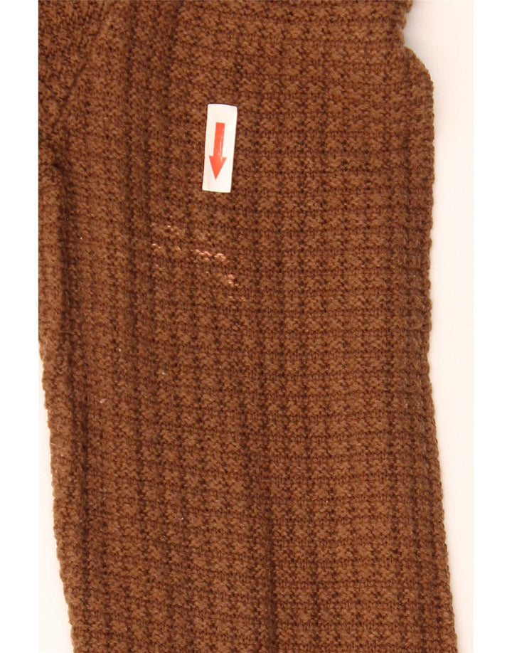 Męski sweter z okrągłym dekoltem Massimo Dutti XL, brązowy, bawełniany