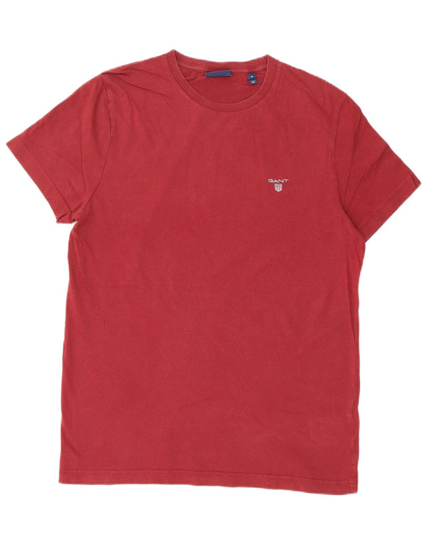 Gant Womens T-Shirt Top Medium Burgundy Cotton