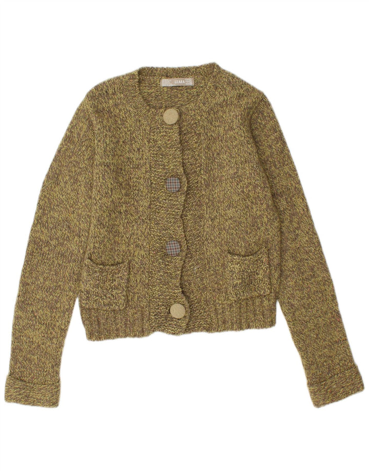 Damski sweter rozpinany ZARA UK 14, duża wełna w kolorze khaki