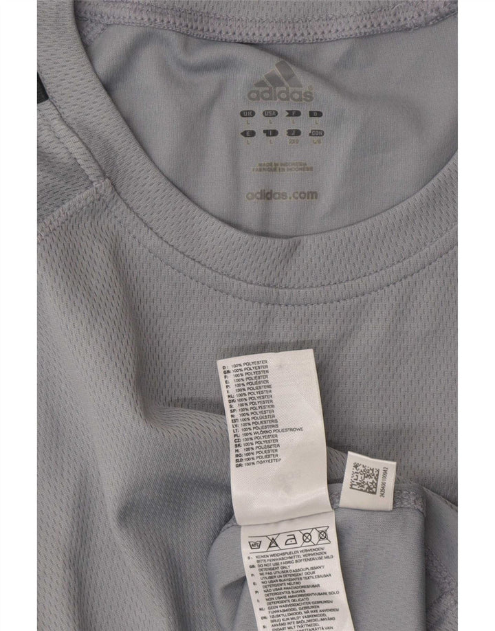 Adidas Męska koszulka Climalite z grafiką, duża, szara, poliestrowa