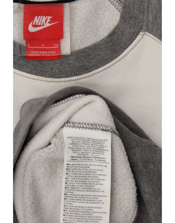 Męska bluza z grafiką Nike, mała, szara, bawełniana z blokami kolorów