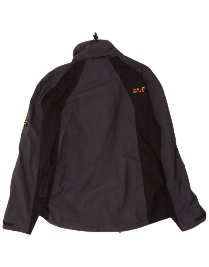 Męska kurtka przeciwdeszczowa Jack Wolfskin UK 40/42, duża granatowa, poliestrowa