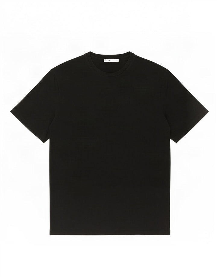 T-shirt męski Zara, duży, czarny, bawełniany
