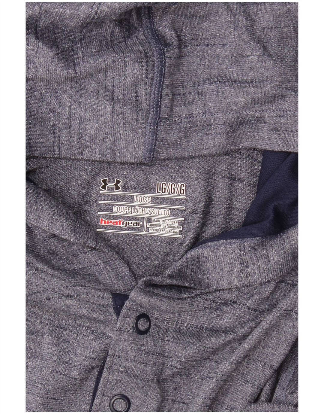 Męska koszulka z długim rękawem i kapturem UNDER ARMOUR Heat Gear, duża, granatowa, nakrapiana