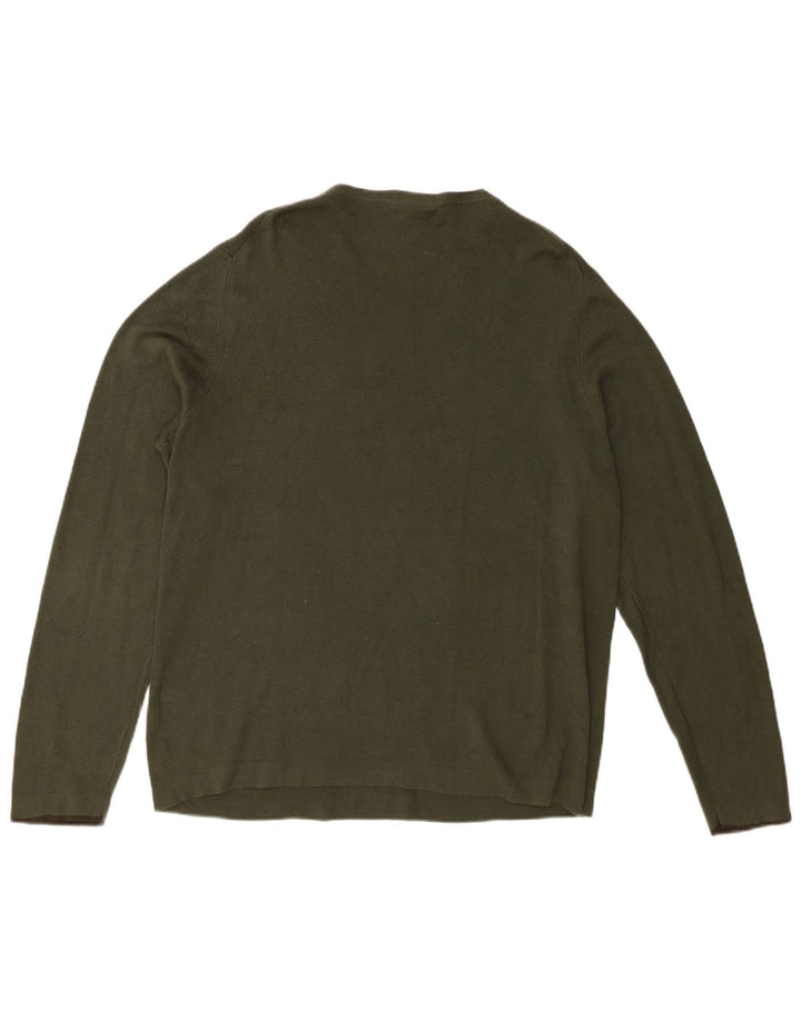 Męski sweter Eddie Bauer z dekoltem w kształcie litery V, średniej wielkości bawełna khaki