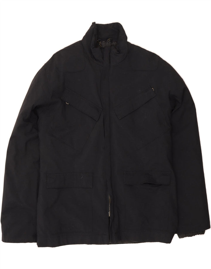 MASSIMO REBECCHI Mens Padded Jacket IT 54 2XL Black Nylon Vintage Massimo Rebecchi and Second-Hand Massimo Rebecchi from Messina Hembry 