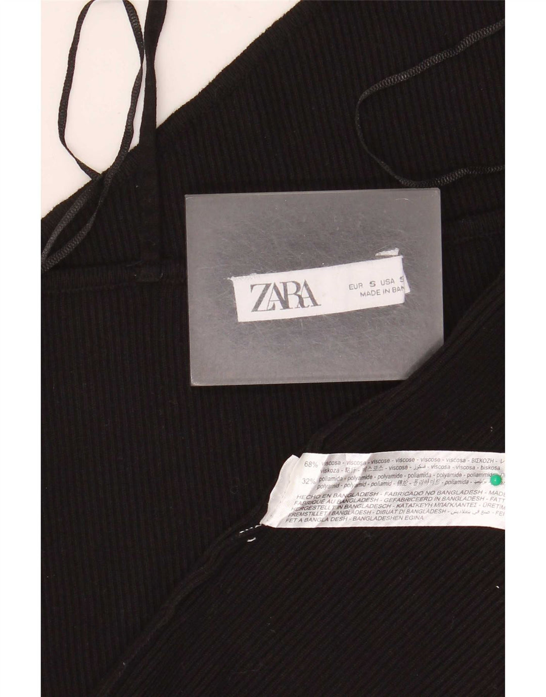 Krótki top damski Zara UK 10 Small, czarna wiskoza