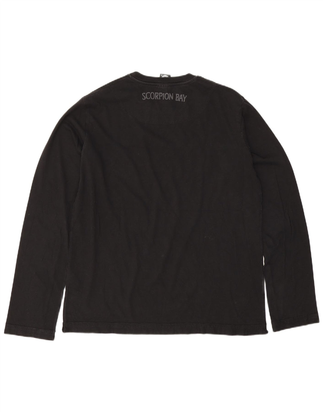 Męski top graficzny Scorpion Bay z długim rękawem, 2XL, czarny, bawełniany