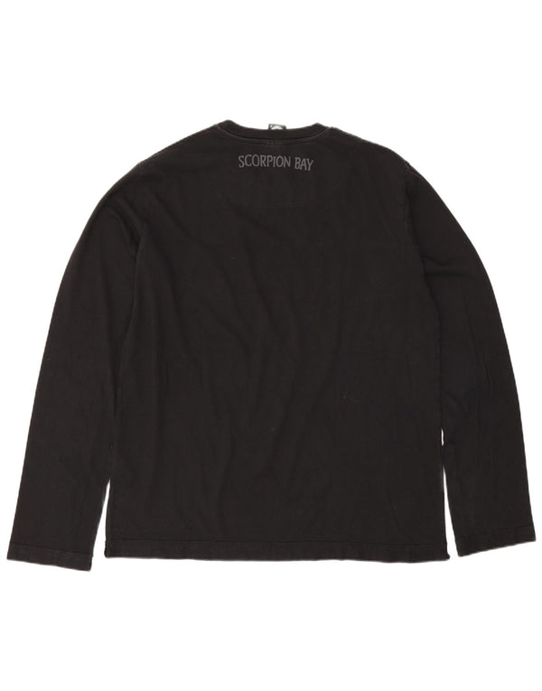 Męski top graficzny Scorpion Bay z długim rękawem, 2XL, czarny, bawełniany
