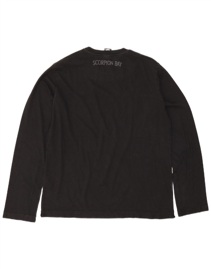 Męski top graficzny Scorpion Bay z długim rękawem, 2XL, czarny, bawełniany