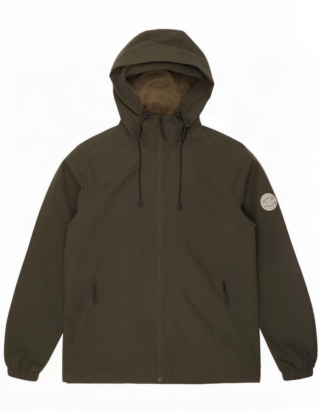 Męska kurtka przeciwdeszczowa z kapturem Jack & Jones UK 40, duża, zielona, poliestrowa