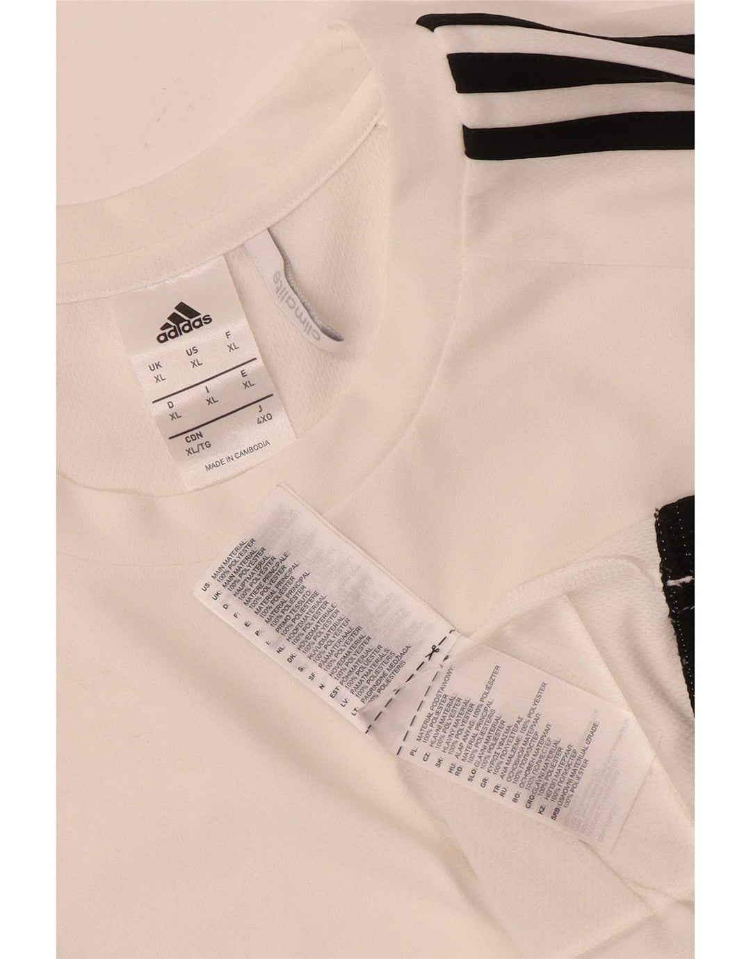 Adidas Męska koszulka Climalite Top XL Biały poliester z blokami kolorów