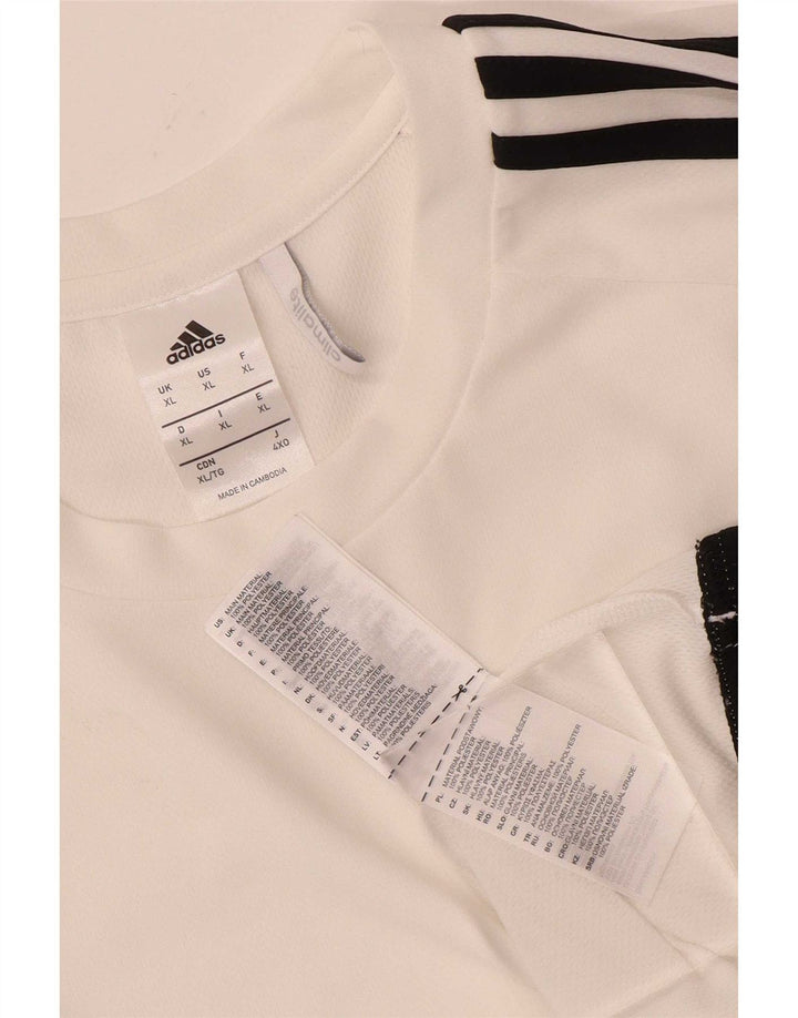 Adidas Męska koszulka Climalite Top XL Biały poliester z blokami kolorów
