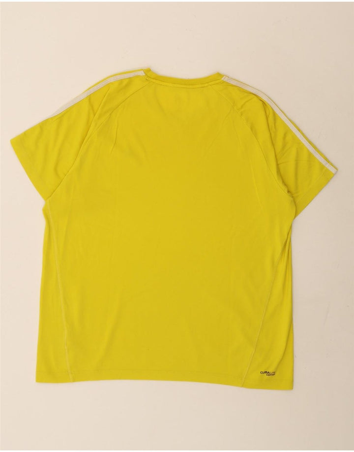 Adidas Męska koszulka Climalite Top, duża, żółta bawełna