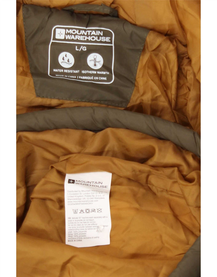 Męska ocieplana kurtka z kapturem Mountain Warehouse UK 40, duża, khaki, poliamid