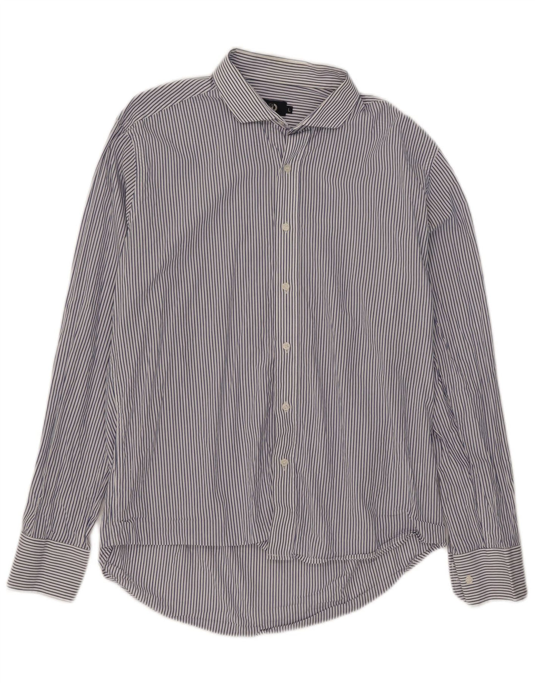 Koszula męska slim fit firmy Dack's, duża, niebieska, bawełniana w prążki