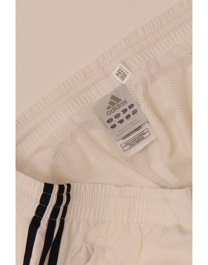 Męskie spodnie dresowe Adidas Capri Cargo, duże, białe, poliestrowe
