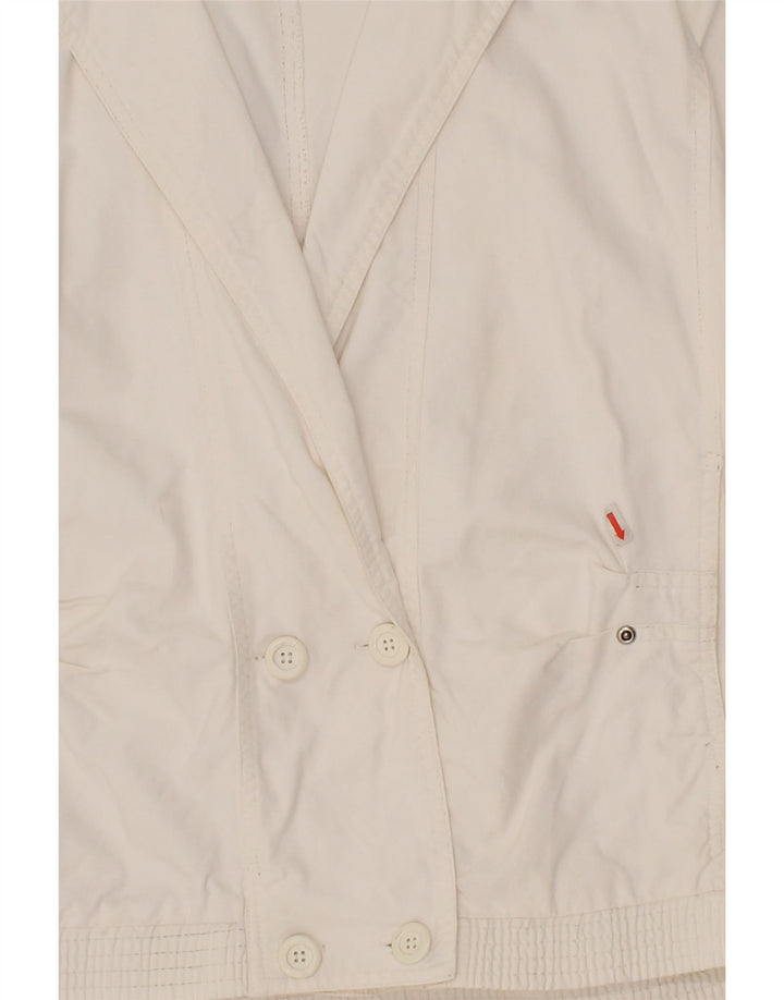VINTAGE Womens Bomber Jacket One Size White Cotton Vintage Vintage and Second-Hand Vintage from Messina Hembry 