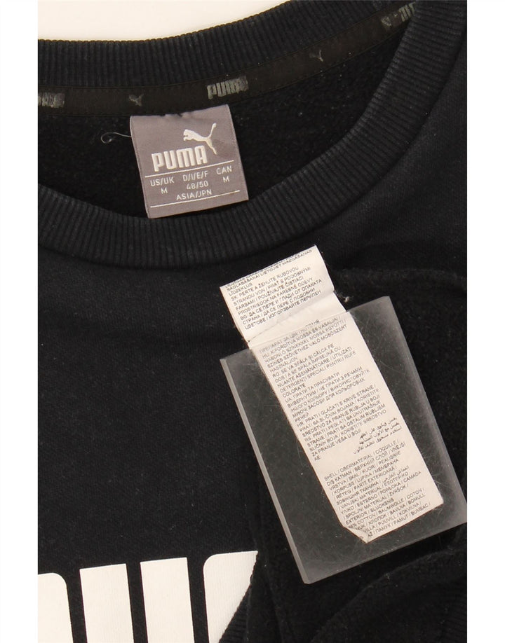 Męska bluza z grafiką Puma, średnia czarna, bawełniana