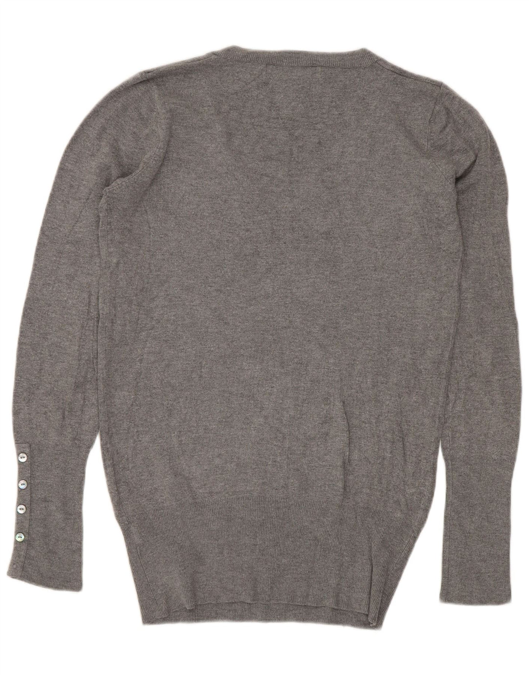 Sweter damski Zara z dekoltem w kształcie litery V, UK 12, średnioszary, sztuczny jedwab