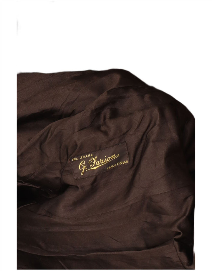 Vintage damski płaszcz ze sztucznego futra UK 12, średni czarny