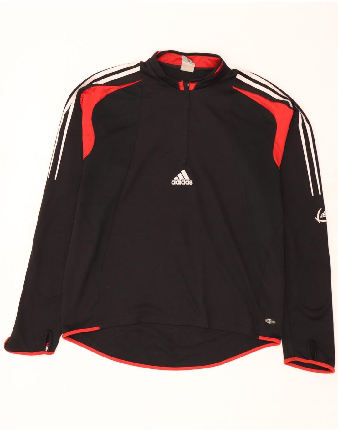 Męski dres Adidas z zamkiem błyskawicznym i dużym czarnym blokiem kolorów