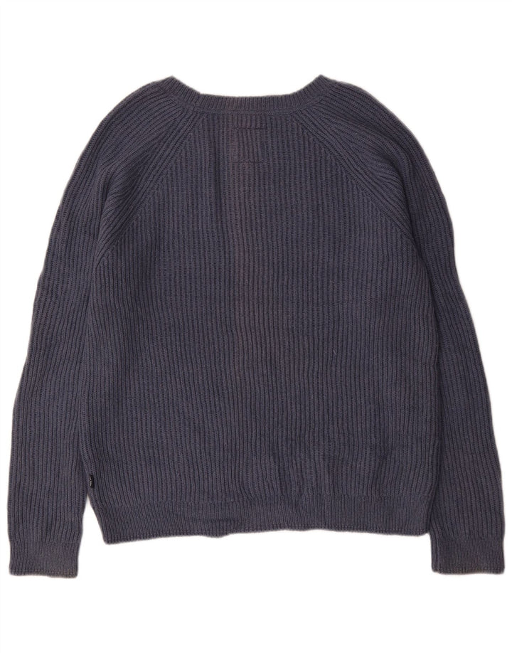 Męski sweter z dekoltem w łódkę Fat Face, duży, granatowy, bawełniany