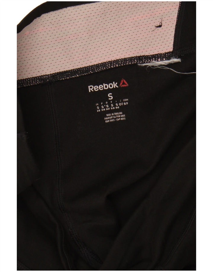 REEBOK Womens Leggings UK 8/10 Small  Black
