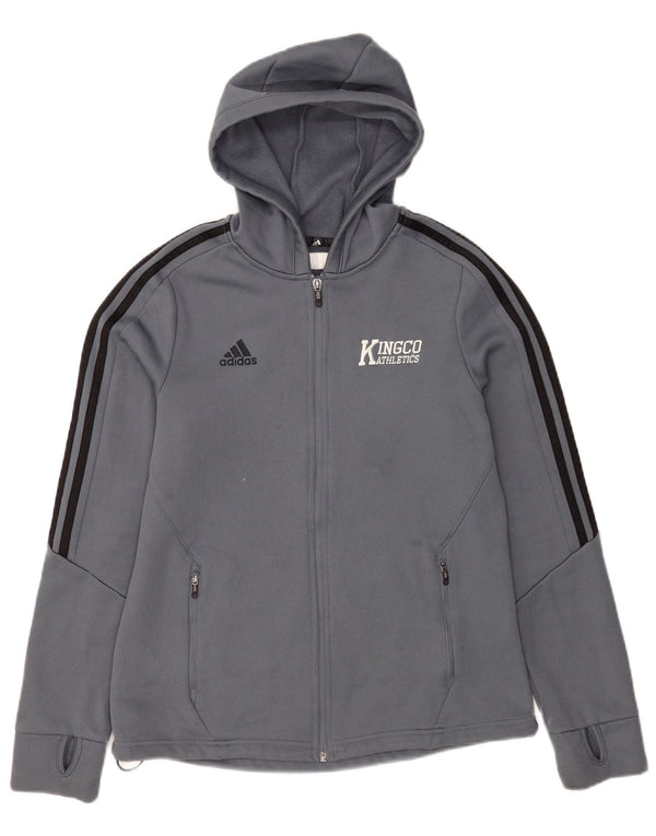 Adidas Męski sweter z kapturem i zamkiem błyskawicznym Climawarm, średni niebieski poliester
