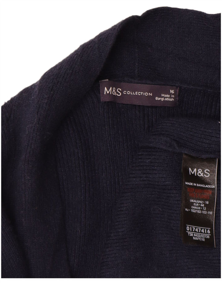 Sweter damski Marks & Spencer Longline Open Cardigan UK 16, duży, granatowy
