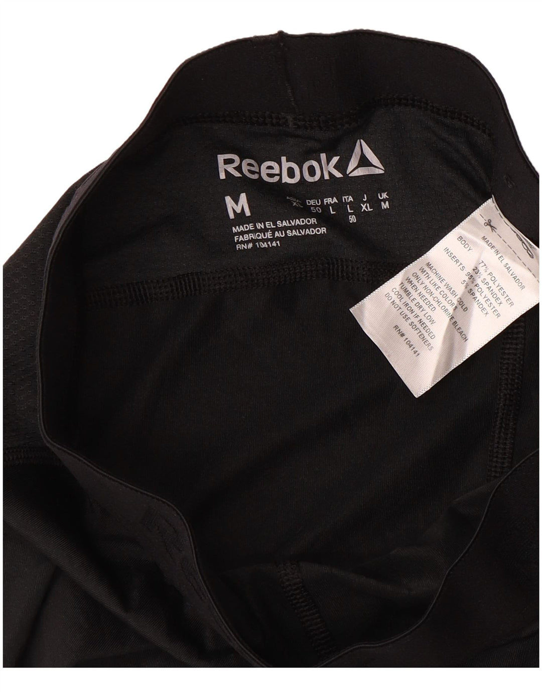 Męskie legginsy Capri z grafiką REEBOK, średni czarny poliester