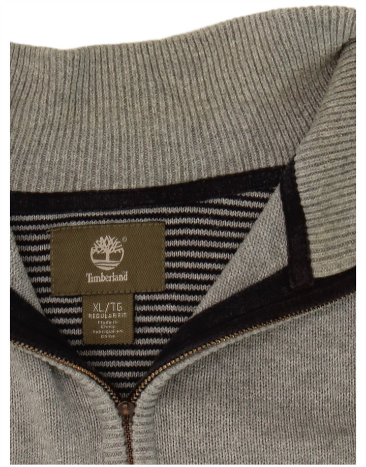 Męski sweter TIMBERLAND o regularnym kroju i zapinanym na zamek XL, szary
