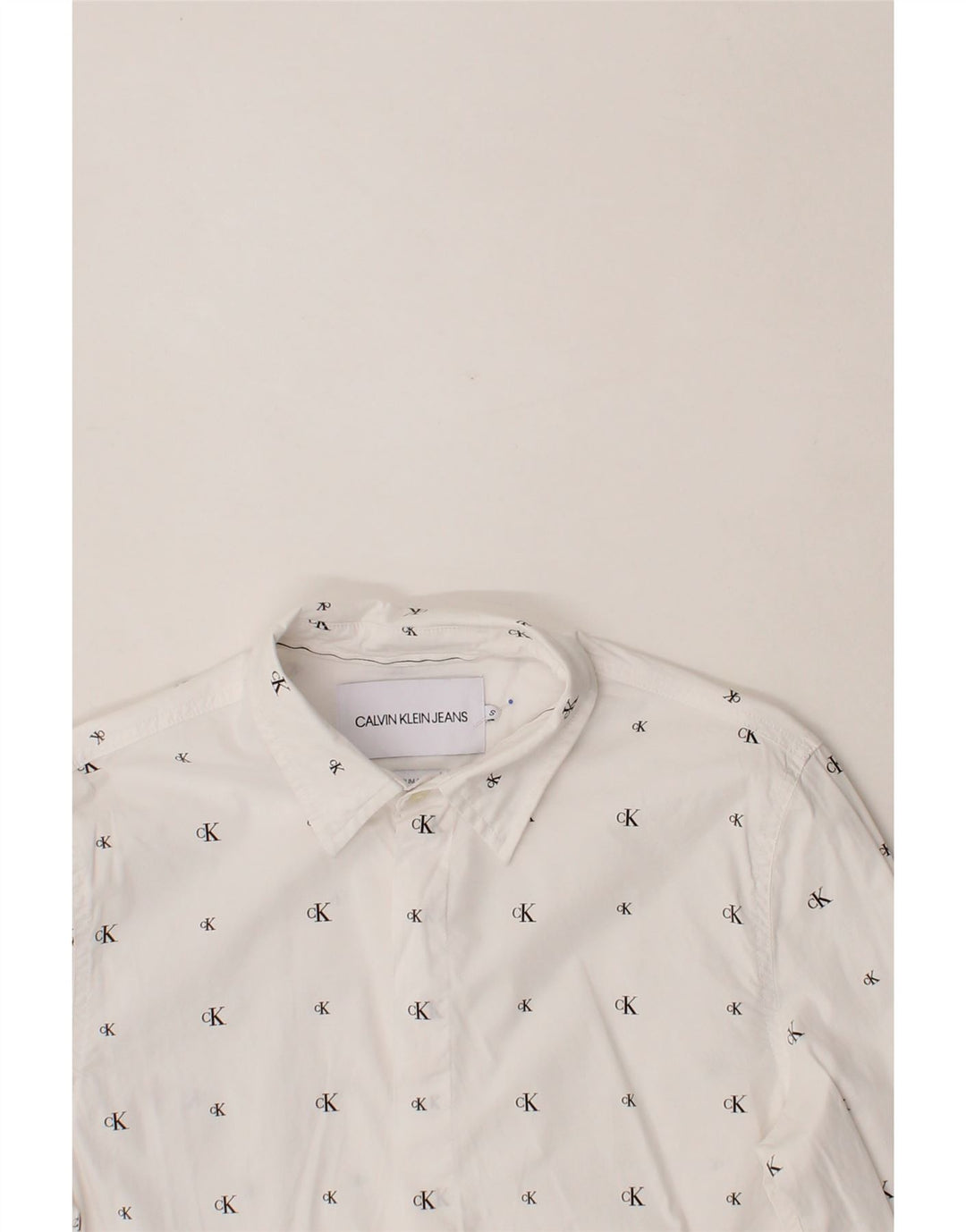 CALVIN KLEIN JEANS Mens Graphic Shirt Small White Cotton Vintage Calvin Klein Jeans and Second-Hand Calvin Klein Jeans from Messina Hembry 