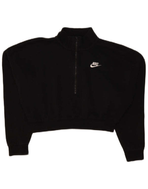 Damska bluza dresowa Nike Oversized Crop Zip Neck UK 10 Small Black