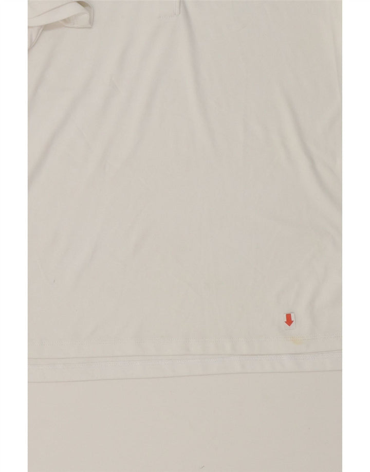 IZOD Womens Polo Shirt UK 16 Large White Striped Polyester Vintage Izod and Second-Hand Izod from Messina Hembry 
