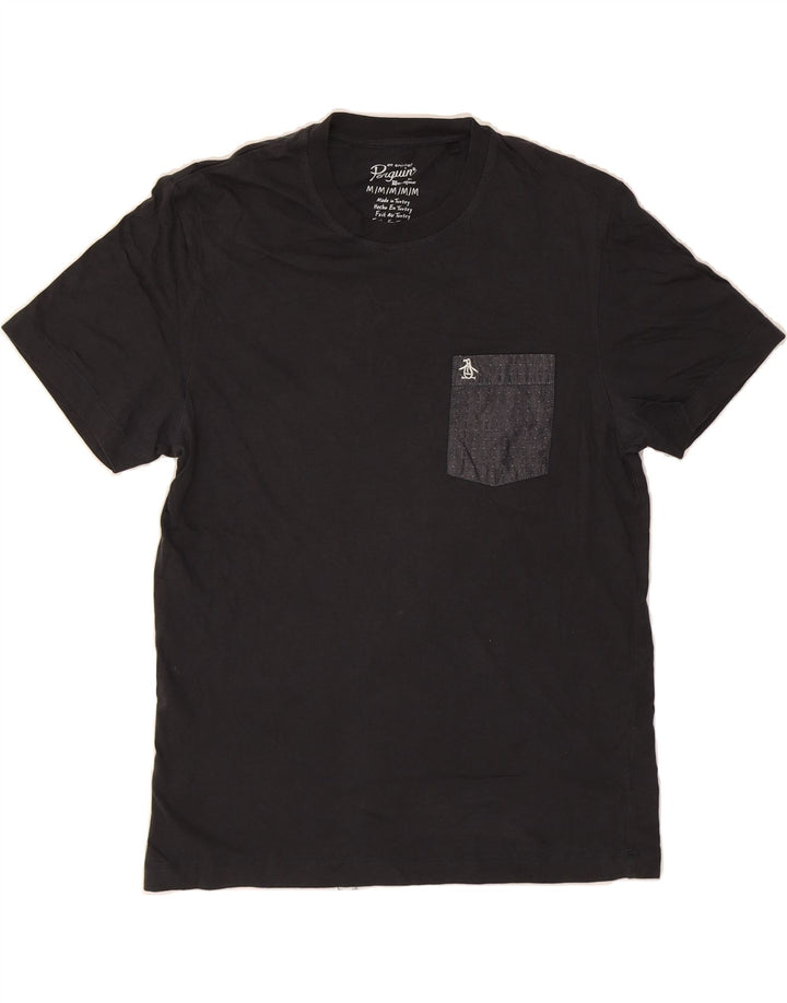 PENGUIN Mens T-Shirt Top Medium Black Cotton Vintage Penguin and Second-Hand Penguin from Messina Hembry 