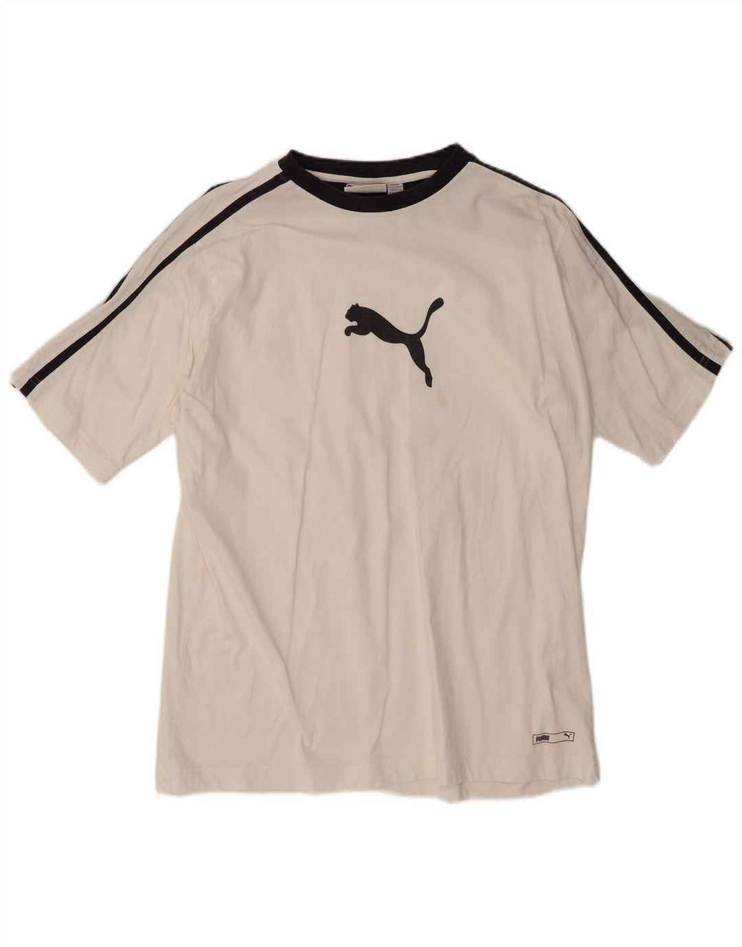 PUMA Mens Graphic T-Shirt Top XL White Cotton